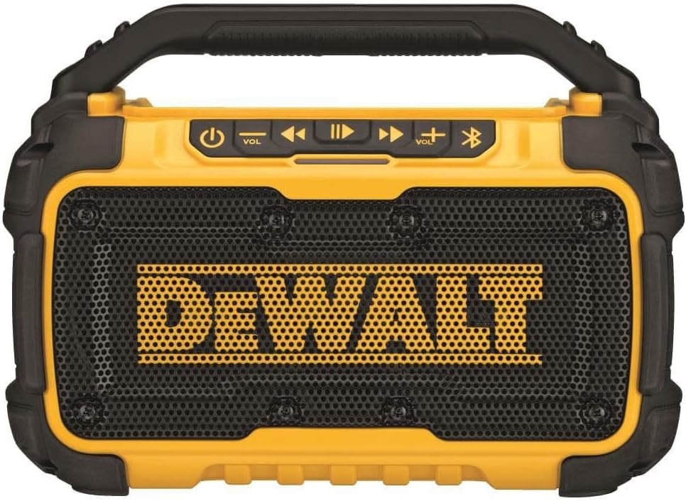 DEWALT 20V MAX Bluetooth Speaker with 100 ft Range, Durable Jobsite De
