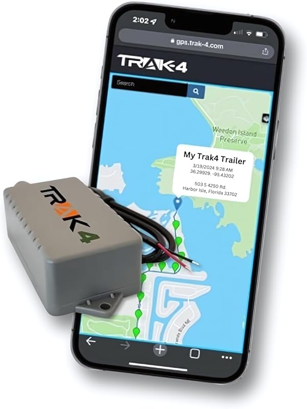 Trak-4 12V Hardwired GPS Tracker, Durable Waterproof Device for Traile