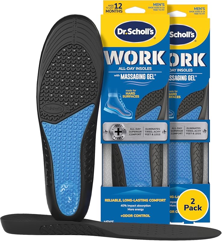 Dr. Scholl's Work Insoles Pack with Reinforced Arch Support and Shock 