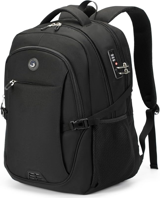 SHRRADOO Anti Theft Travel Laptop Backpack with Combination Lock, Fits