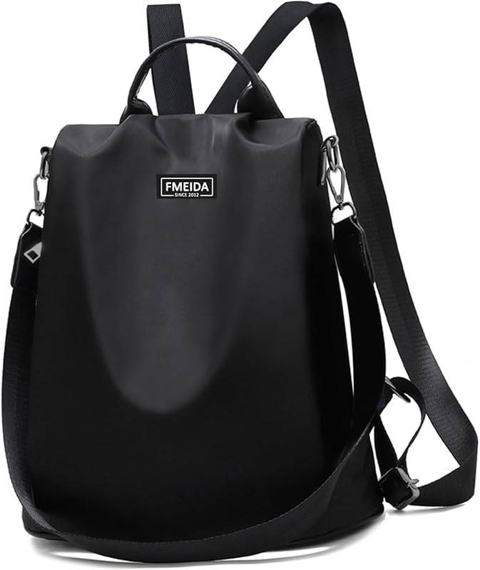 Large Waterproof Travel Backpack for Women, Black Anti-Theft Fashion D