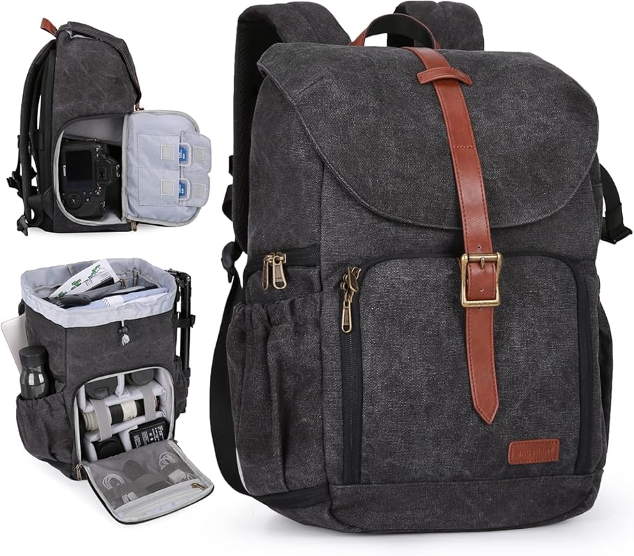 BAGSMART Waterproof DSLR Camera Backpack with 15" Laptop Compartment, 