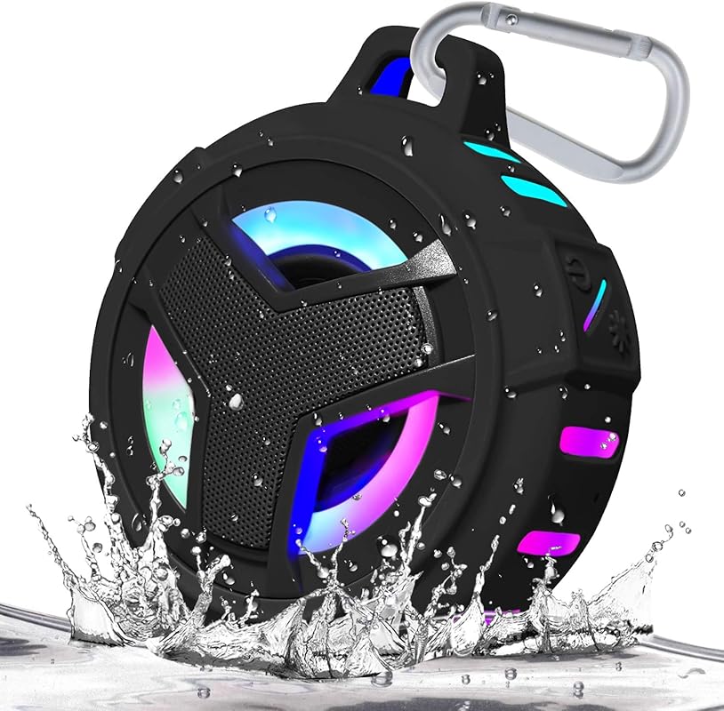 EBODA IP67 Waterproof Bluetooth Shower Speaker with LED Light, Floatin