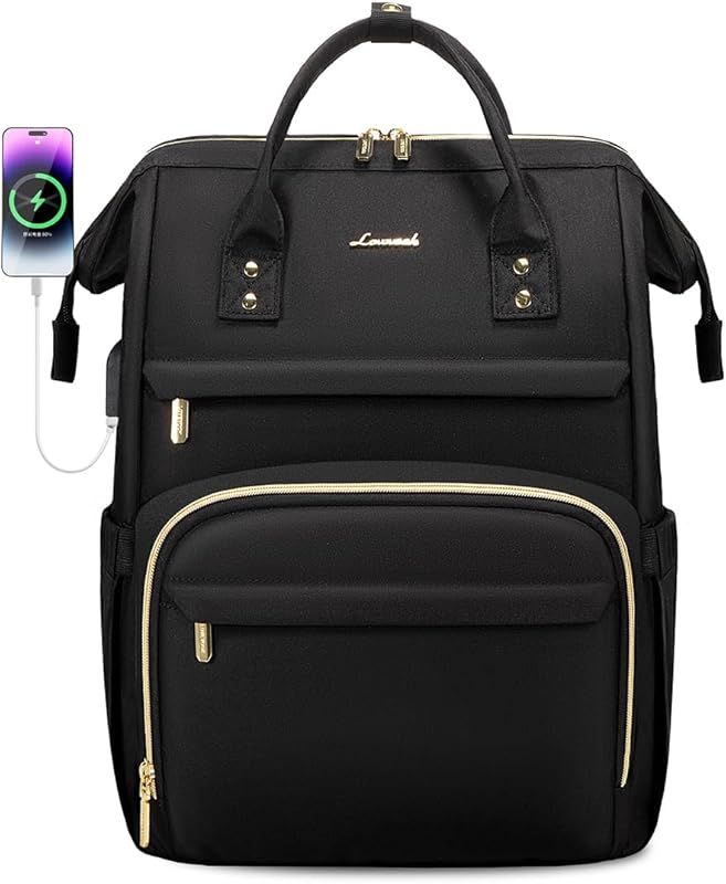 LOVEVOOK 14-Inch Anti-Theft Laptop Backpack for Women with USB Chargin