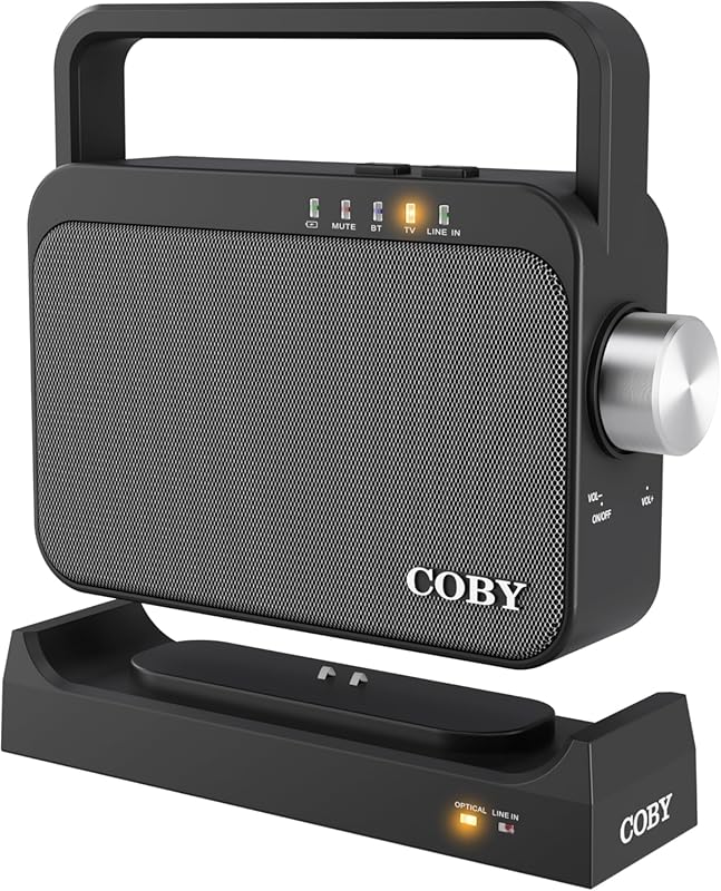 Coby Wireless TV Speaker for Seniors, Portable Bluetooth Audio Amplifi