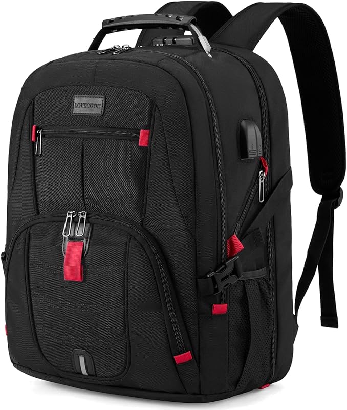 LOVEVOOK Waterproof Anti Theft Travel Laptop Backpack with Lock and US