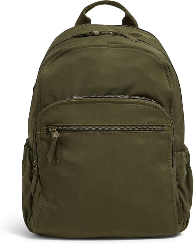 Vera Bradley Women's Cotton Campus Backpack in Climbing Ivy Green, Spa