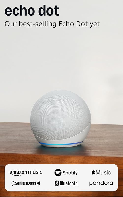 Amazon Echo Dot Smart Speaker with Vibrant Sound, Alexa-Enabled for Be
