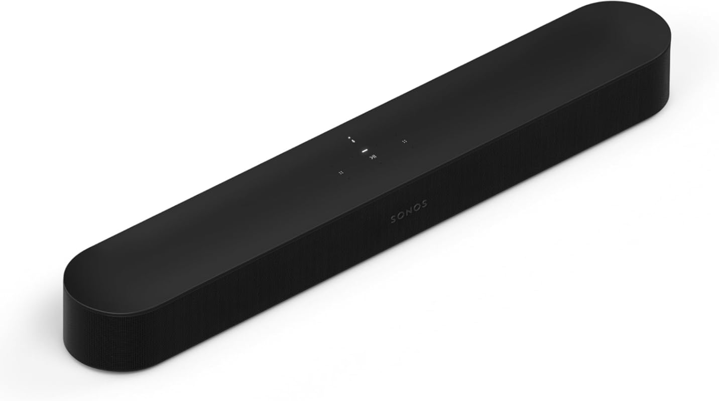 Sonos Beam Gen 2 Black Soundbar with Dolby Atmos, Voice Control, and E