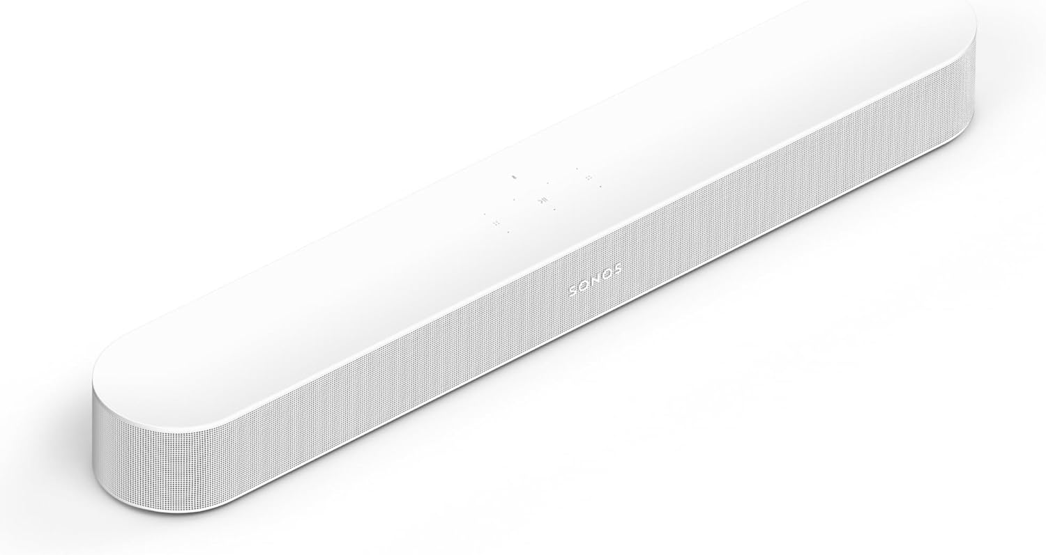 Sonos Beam Gen 2 White Soundbar with Dolby Atmos for Enhanced Home Aud