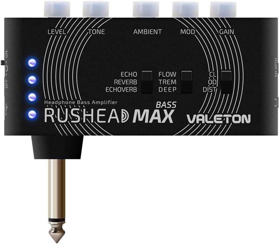 Valeton Rushead Max Bass USB Rechargeable Portable Pocket Bass Headpho