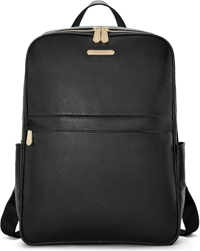 BOSTANTEN Genuine Leather 15.6 Inch Laptop Backpack Purse for Women, C
