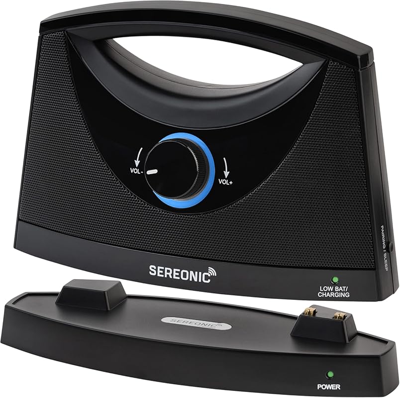 Portable Wireless TV Speakers with 100ft Range, Designed for Seniors &