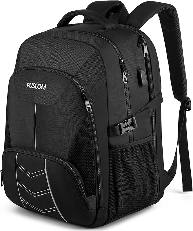 55L Extra Large Travel Laptop Backpack with USB Charging Port, TSA App