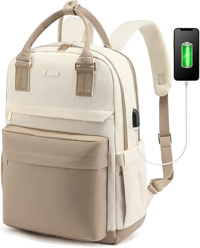 LOVEVOOK 15.6 Inch Waterproof Laptop Backpack for Women with USB Port,