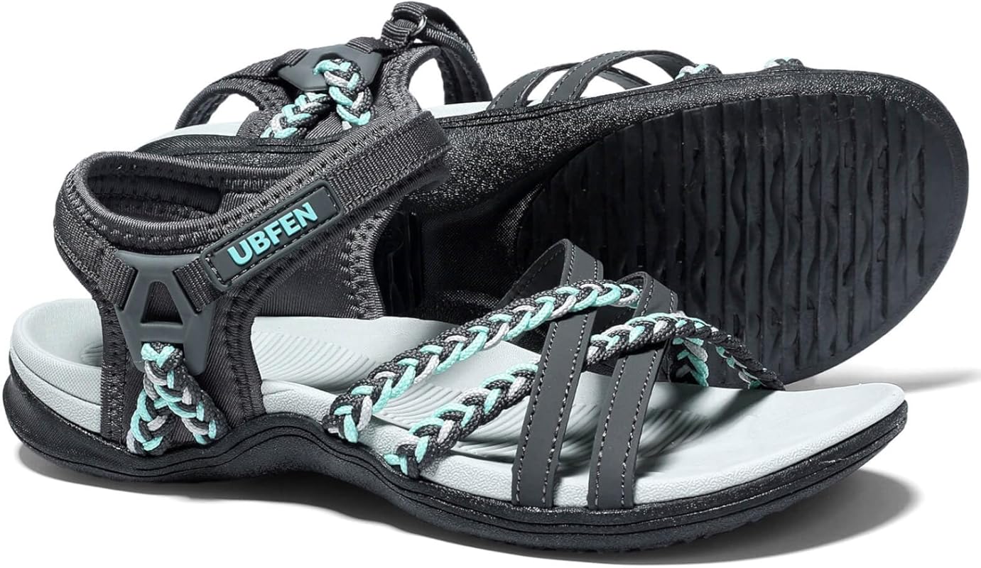 UBFEN Women’s Hiking Sport Sandals with Adjustable Straps, Arch Suppor