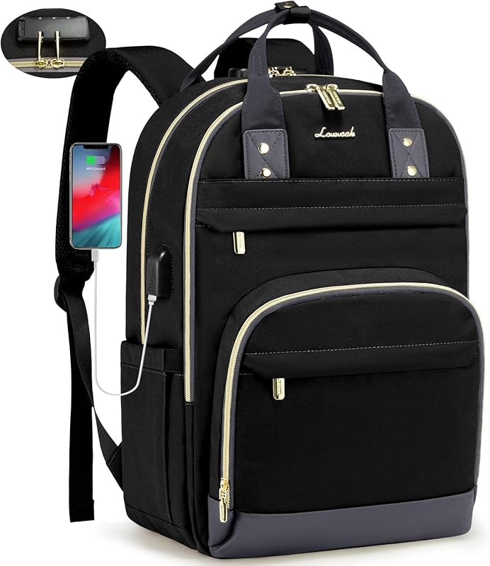 LOVEVOOK Women’s Unisex Anti-Theft Laptop Backpack with Lock, Travel a