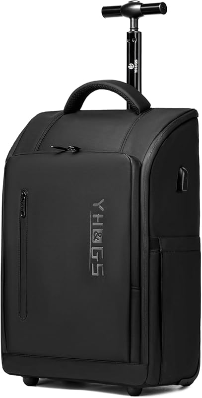 Waterproof Business Rolling Backpack with Wheels, 15.6-Inch Laptop Com