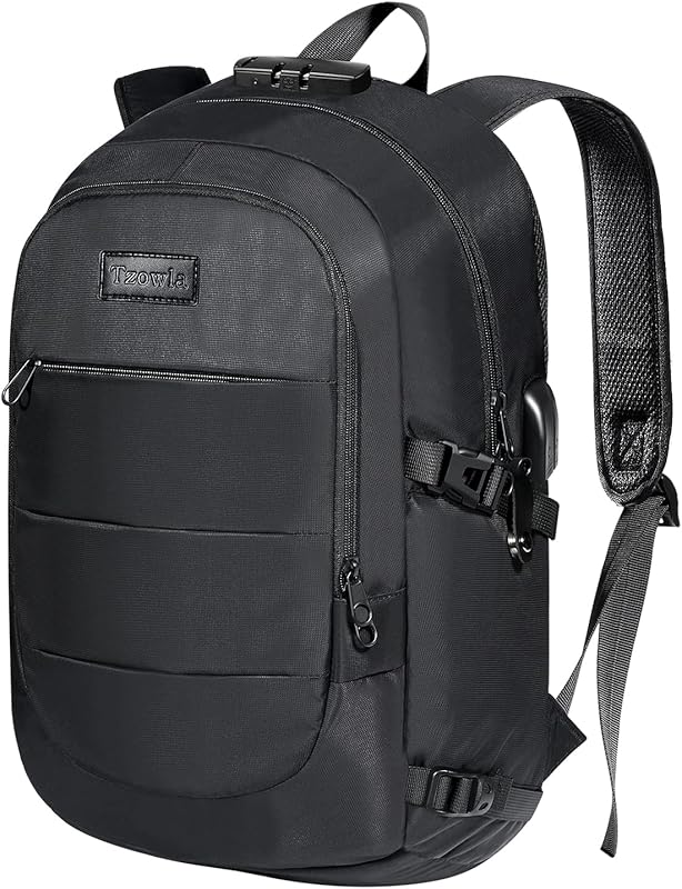 Tzowla 35L Anti-Theft Backpack with Lock and Giant Tumbler Holder, Fit