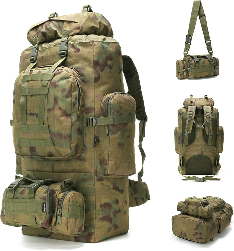 King'sGuard 100L Military Camping Backpack with Molle System, Durable