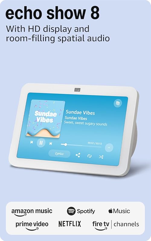 Amazon Echo Show 8 with Spatial Audio - Smart Home Hub with Alexa, Per
