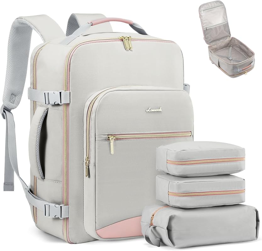LOVEVOOK 40L Airline Approved Travel Backpack with TSA Lock & Packing 