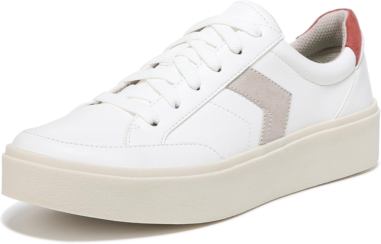 Dr. Scholl's Women's Madison Lace Oxford Sneaker, White Smooth, Size 7