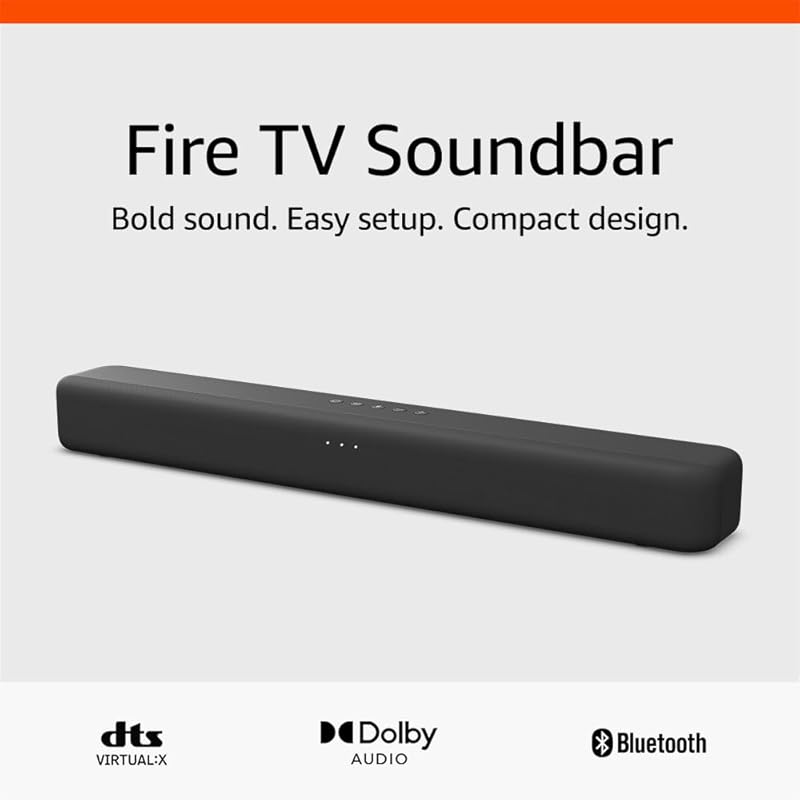 Amazon Fire TV Soundbar with 2.0 Speakers, DTS Virtual:X, Dolby Audio,