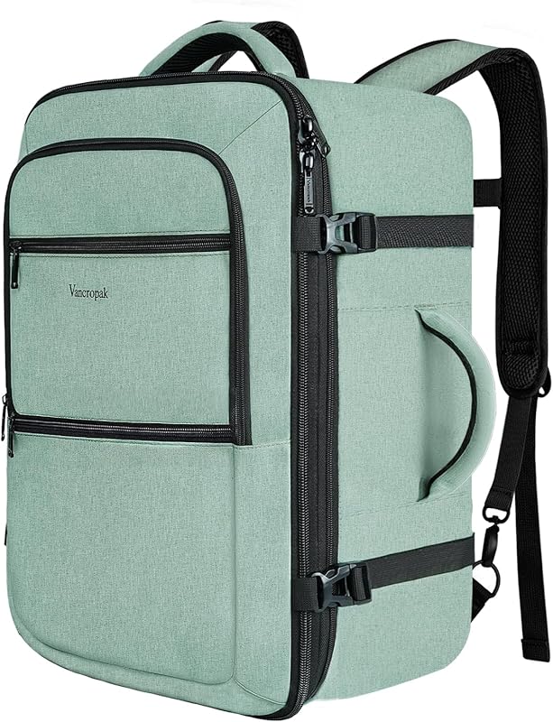 Vancropak 45L Expandable Carry-On Water Resistant Travel Backpack for 