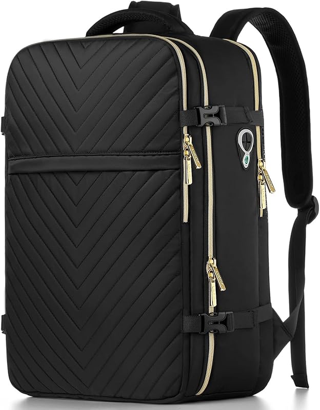 Large Carry-On Travel Backpack with Waterproof Anti-Theft Features, Fi