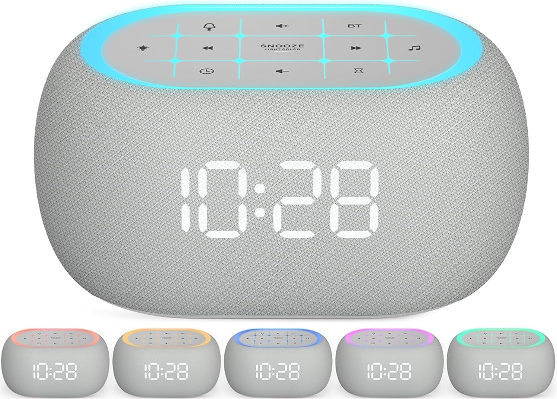 ANJANK White Noise Sound Machine Alarm Clock with Bluetooth, 21 Sounds