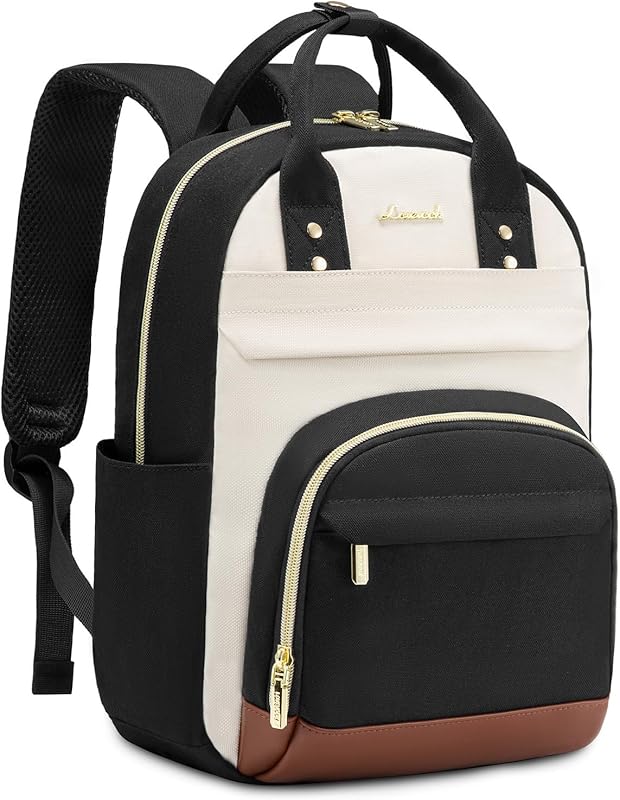 LOVEVOOK Cute Small Beige-Black-Brown Mini Backpack Purse for Daily Tr