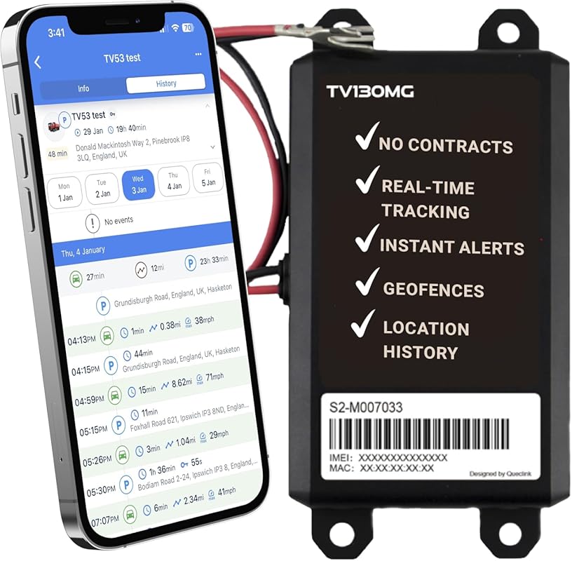 Truview TV130 4G GPS Vehicle Tracker with Live Updates, Easy 2-Wire In