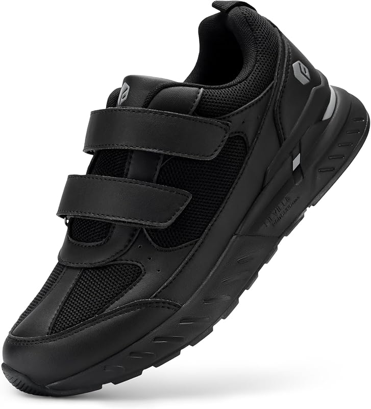 FitVille Extra Wide Walking Shoes for Men with Hook and Loop Closure, 