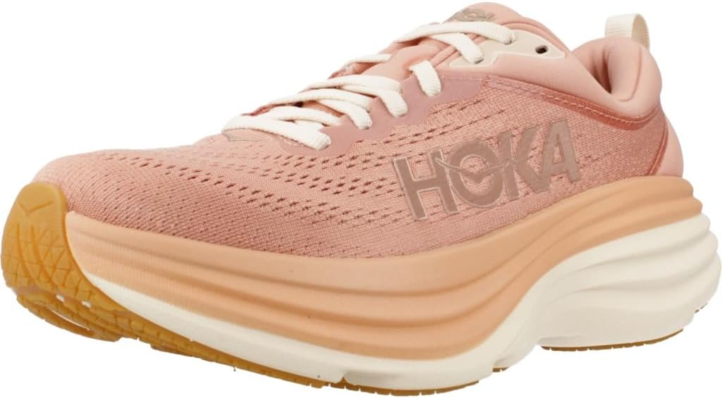 Hoka Women's Bondi 8 Sandstone/Cream Running Shoes Medium Width Comfor