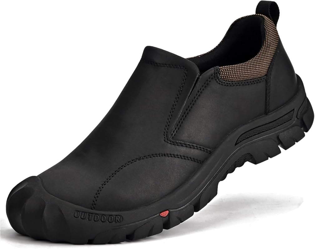 UPIShi Men's Waterproof Leather Slip-On Hiking and Casual Loafers for 