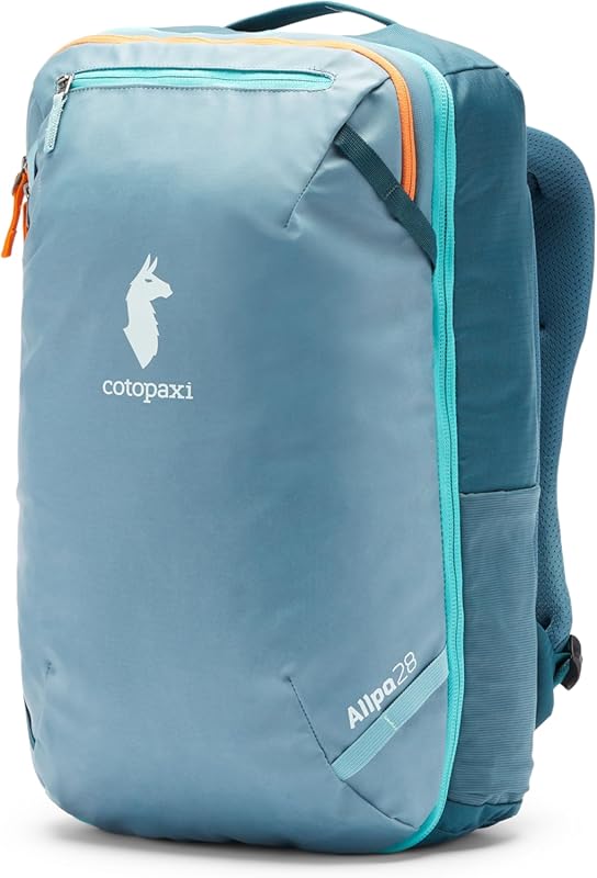 Cotopaxi Allpa 28L Travel Pack in Blue Spruce and Abyss with Durable, 