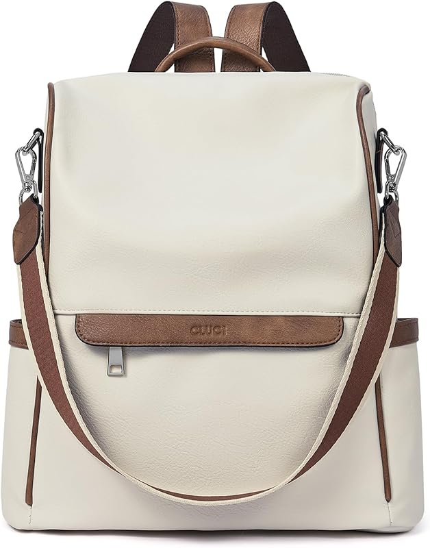 CLUCI Large PU Leather Anti-Theft Women’s Backpack Purse, Designer Tra