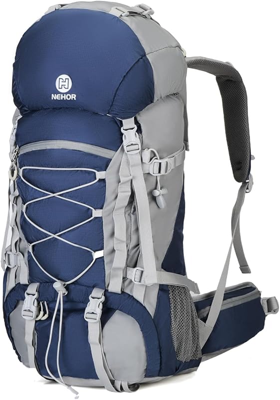 60L Water Resistant Hiking Backpack with Rain Cover, Lightweight Outdo