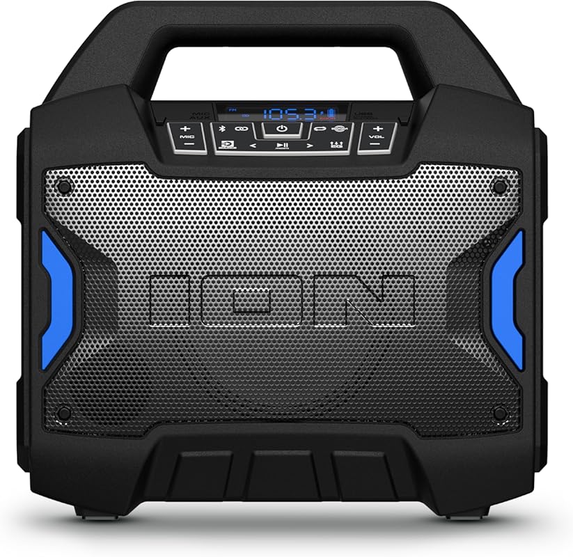ION Tailgater Boom Outdoor Portable Bluetooth Speaker with Mic, FM Rad
