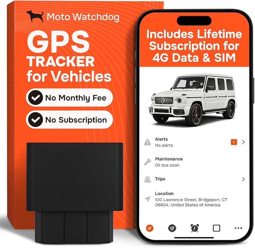 Moto Watchdog GPS Tracker for Vehicles with No Subscription, Real-Time