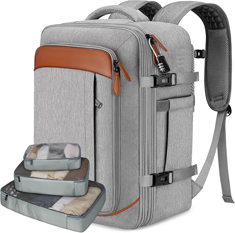 Vancropak 40L Expandable Carry On Travel Backpack with Anti-Theft Desi