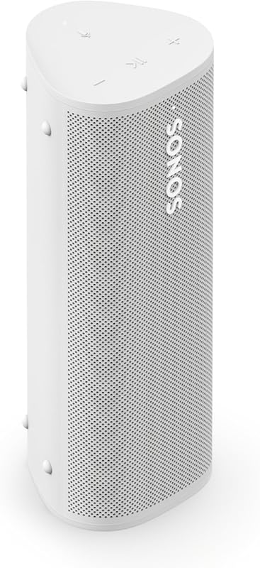 Sonos Roam 2 Portable Waterproof Bluetooth Speaker in White, compact a