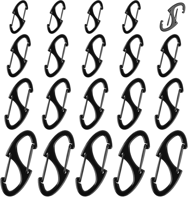 Zipper Clips Anti-Theft 20-Pack, Double-Sided Spring S Carabiner Locks