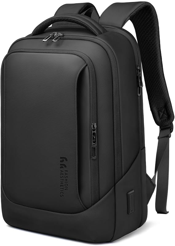 HK Water-Resistant Laptop Backpack for Men with USB Charging Port, Fit