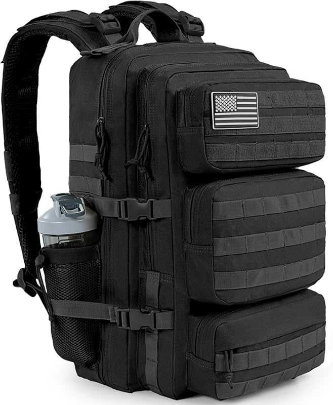 50L Military Tactical Molle Backpack, Large Water-Resistant Daypack fo