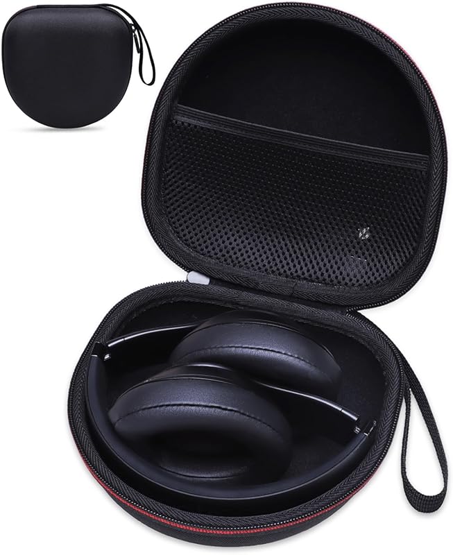 Black Headphone Case Compatible with BERIBES, TOZO, KVIDIO, Beats, and