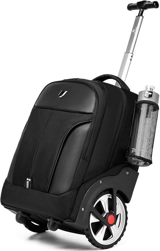Waterproof Rolling Backpack with Wheels, Business Travel Laptop Bag Fi