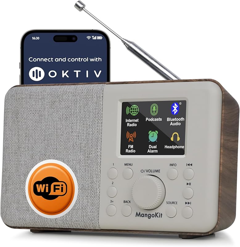 SR10 WiFi Internet Radio with Podcast Player, Bluetooth Speaker, Color