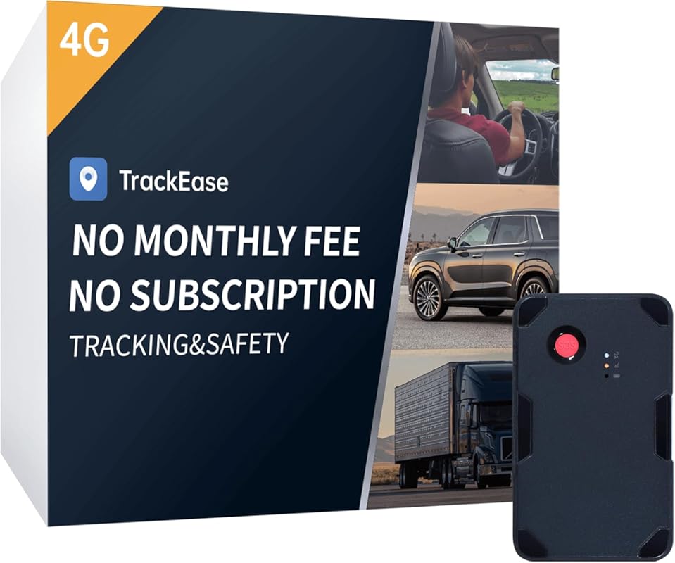 GPS Vehicle Tracker with No Monthly Fee, Real-Time Location, 4G SIM In